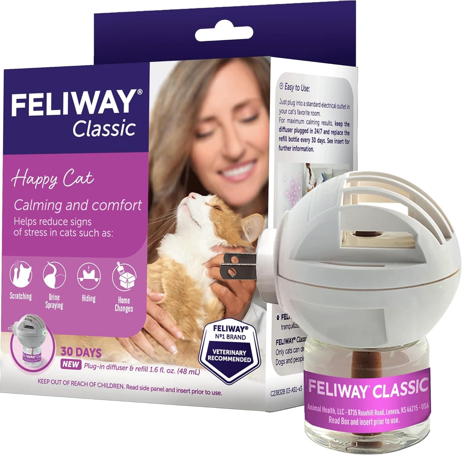 Feliway Classic Diffuser - effective solution for female cat spraying